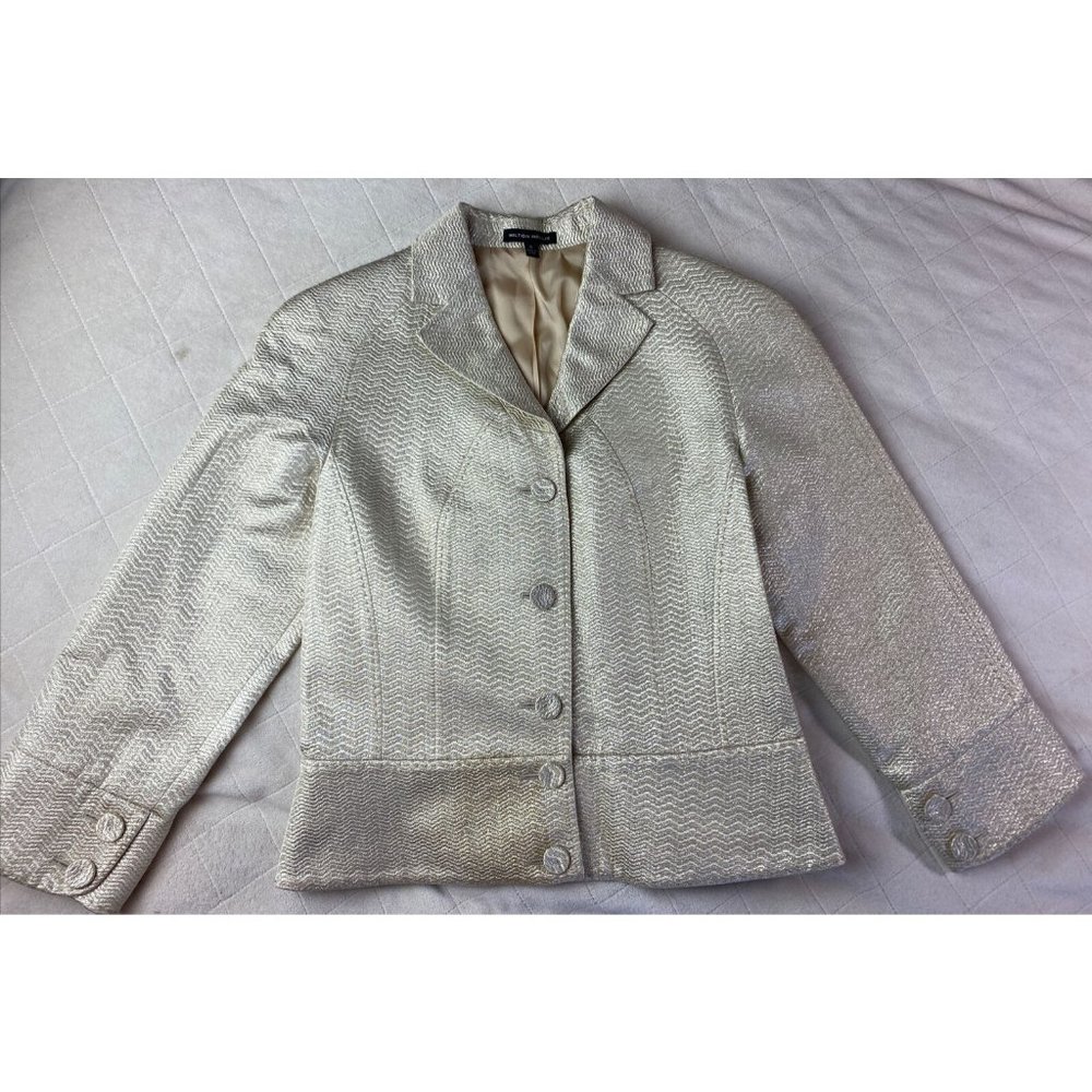 Hilton Hollis Gold Metallic Button Jacket Sz 6